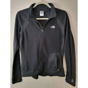 The North Face Women Flight Series Black Full Zip Fleece Jacket Thumb Holes Sz M